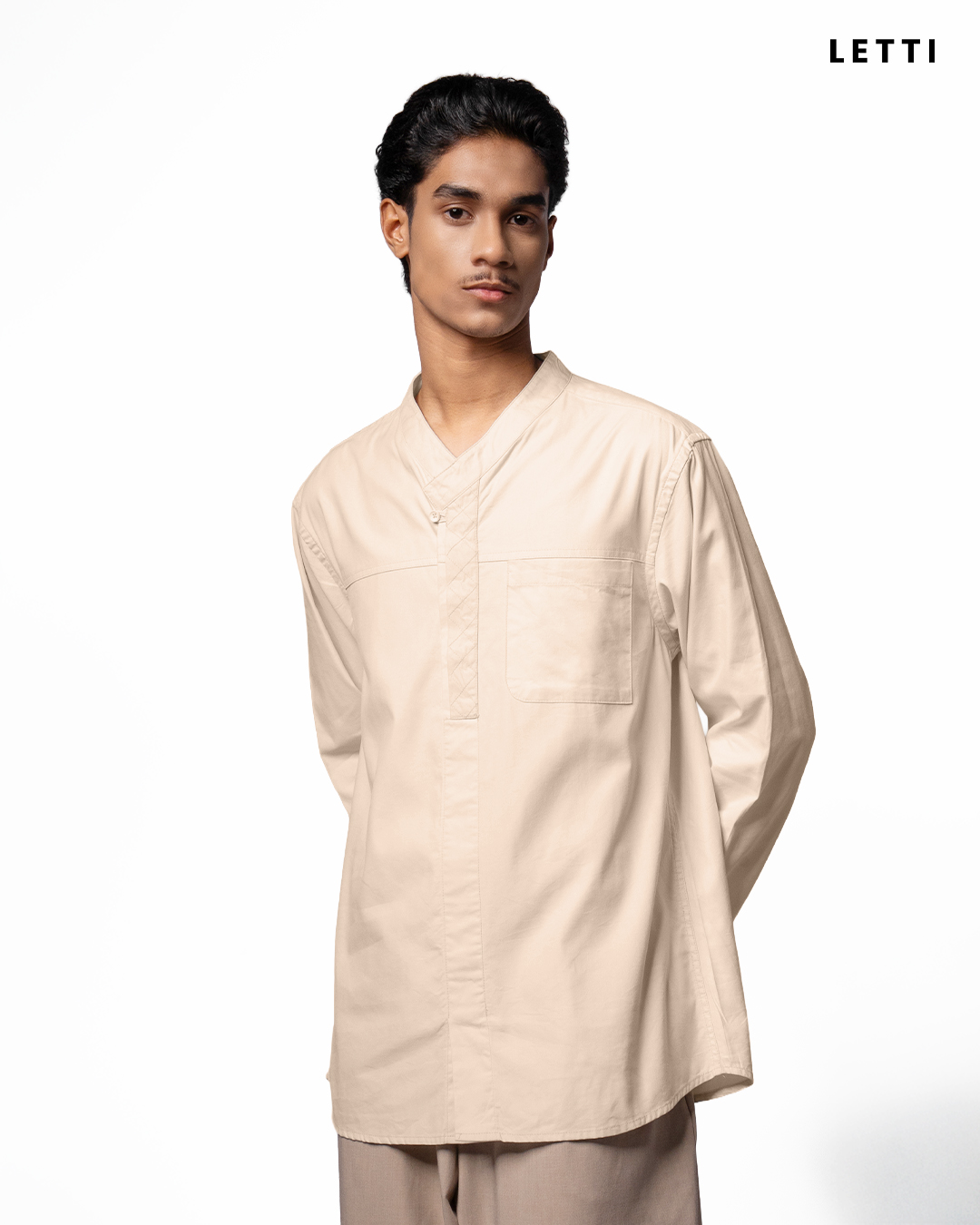 Kael Asymmetric Collar Long Sleeve Shirt