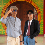 Arsitektur luar Masjid Babah Alun Desari Jakarta Selatan yang menyerupai klenteng Tionghoa dengan dominasi warna merah